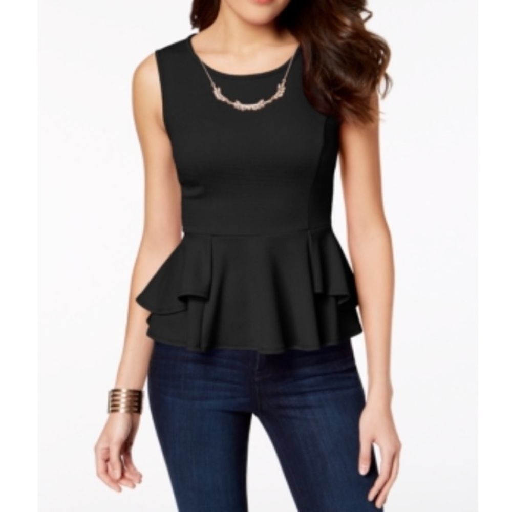 Thalia Sodi Women's Sleeveless Peplum blouse top S